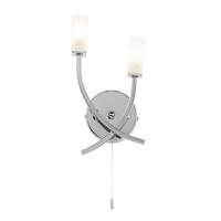 endon 146 2ch 2 light modern chrome wall light with switch