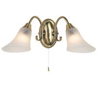 endon 144 2an 2 light wall light in antique brass