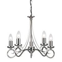 endon 180 5as 5 light chandelier in antique silver