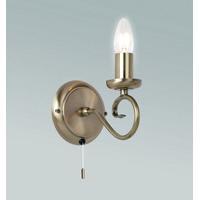 Endon 180-1AN 1 Light Wall Light In Antique Brass