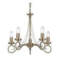 Endon 180-5AN 5 Light Chandelier In Antique Brass