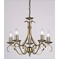 Endon 2030-5AN 5 Light Chandelier In Antique Brass