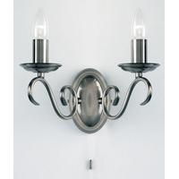 Endon 2030-2AS 2 Light Wall Light In Antique Silver
