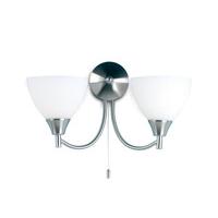 endon 1805 2sc 2 light wall light in satin chrome