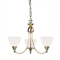 endon 1805 3an 3 light chandelier in antique brass