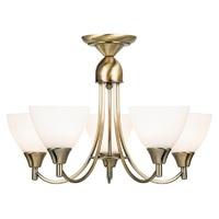 endon 1805 5an 5 light chandelier in antique brass