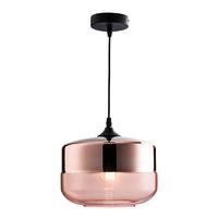 Endon 60182 Willis Copper Ceiling Pendant Light with Tinted Cognac Glass Shade