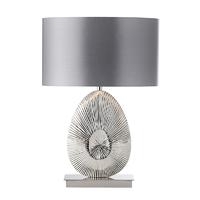 Endon EH-SIMETO-TL Polished Nickel Table Lamp with Warm Grey Shade