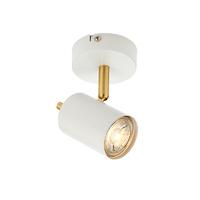 endon 59931 gull matt white and satin brushed brass single spotlight