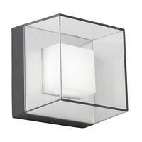 endon el 40101 cube outdoor wall light in textured grey