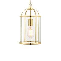 Endon 70321 Lambeth 1 Light Ceiling Light In Brass And Clear Glass