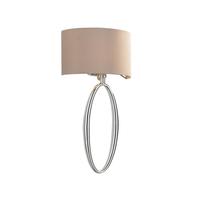 Endon LAWRENCE-WBCH 1 Light Chrome & Taupe Shade Wall Light