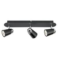 Endon EL-10054 Civic Matt Black and Chrome Three Bar Spotlight