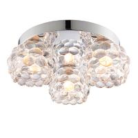 Endon 55159 Lawcross Ceiling Flush Light with Glass Shades IP44