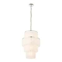 Endon 70669 Selina 10 Light Ceiling Pendant Light In Chrome Plate And Frosted Glass