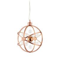 Endon Muni-Co-S Muni Small Ceiling Pendant in Copper With Clear And Copper Glass. Diameter - 390mm