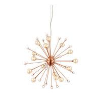 Endon 68960 Beatrix 15 Light Ceiling Pendant In Brushed Copper With Champagne Glass Shades