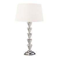 Endon 61199 Fiennes Table Lamp In Chrome Plate With Crystal Detail And White Cotton Mix Shade