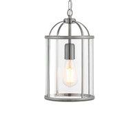 endon 70323 lambeth 1 light ceiling pendant in satin nickel and clear  ...