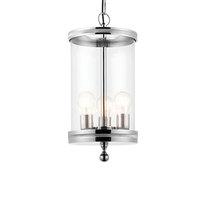 Endon 69768 Vale 3 Light Ceiling Pendant In Polished Nickel And Clear Glass
