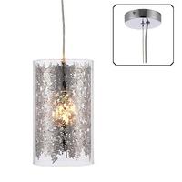 Endon 70181 Lacy 1 Light Ceiling Pendant In Chrome Plate With Clear Glass