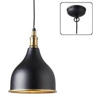 endon 69778 dickens 1 light ceiling pendant in matt black and solid br ...