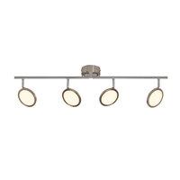 endon g3053213 pluto 4 light ceiling bar light in satin nickel and opa ...