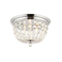 Endon 68814 Thorpe 3 Light Flush Ceiling Light In Clear Crystal Glass And Chrome Plate