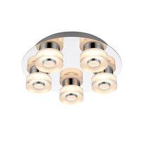 endon 68913 rita 5 light flush ceiling light in clear and frosted acry ...