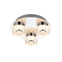 Endon 68911 Rita 3 Light Flush Ceiling Light In Clear And Frosted Acrylic