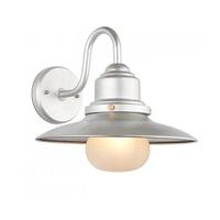 Endon 69895 Salcombe 1 Light Wall Light In Hot Zinc And Frosted Glass