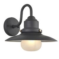 endon 66526 salcombe 1 light wall light in textured grey and frosted g ...