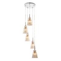 Endon 61200 Jannings 5 Light Ceiling Pendant Light with Champagne Glass Shades