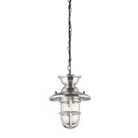 Endon EH-ROWLING-S Rowling Tarnished Silver Finish And Glass Ceiling Pendant Light