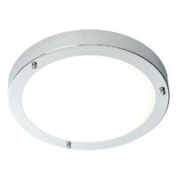 Endon 59850 Portico Chrome and Frosted Glass Ceiling Flush Light IP44