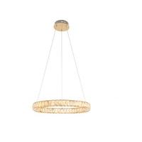 Endon 70666 Swayze 1 Ring Ceiling Pendant In Brushed Brass And Champagne Acrylic