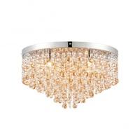 Endon 69366 Vanessa 5 Light Flush Ceiling Light In Stainless Steel With Clear And Amber Crystals