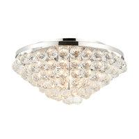 Endon 67019 Kiera 4 Light Flush Ceiling Light In Chrome Plate And Clear Crystal Glass