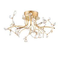 Endon 68885 Willa 5 Light Semi Flush Ceiling Light In Gold Effect With Clear Crystal Glass