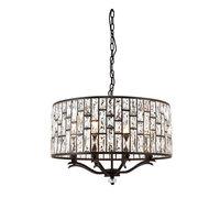 endon 69391 belle 8 light ceiling pendant in dark bronze with clear cr ...