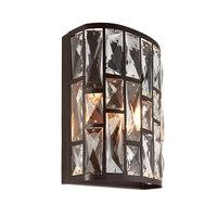 endon 69392 belle 1 light wall light in dark bronze and clear crystal  ...