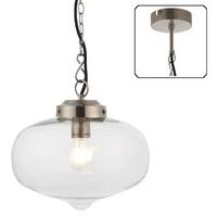 endon 71075 beckinsale 1 light ceiling pendant light with clear glass  ...