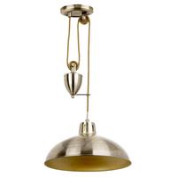Endon POLKA-AB Rise And Fall Pendant Ceiling Light In Antique Brass