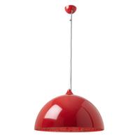 Endon BARDEM-RE 1 Light Mirror Mosaic Semi Sphere Red Pendant