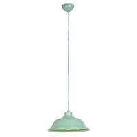 Endon LAUGHTON-GR 1 Light Green Metal Pendant with Matching Cable
