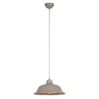 Endon LAUGHTON-GRY 1 Light Grey Metal Pendant with Matching Cable