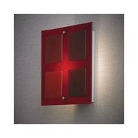 Endon VERNER-1WBRE 1 Light Red Square Glass Wall Bracket