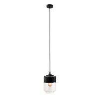 Endon 60183 Brody Ceiling Pendant Light in Black Finish and Clear Glass Shade