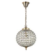 Endon EH-TANARO-AB Tanaro Antique Brass and Clear Glass Ceiling Pendnat Light