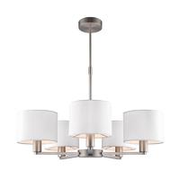 Endon 60257 Daley Ceiling Pendnat Light in Matt Nickel with White Shade